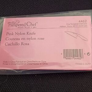 Rare Pampered Chef Help Whip Cancer Pink Nylon Lettuce Serrated Knife NEW